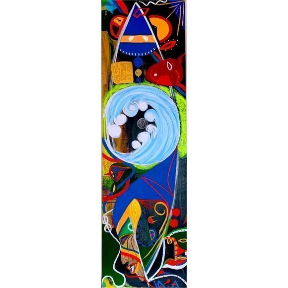 Original Ancient Aliens Abstract Painting 16x54 - Picture 1 of 6